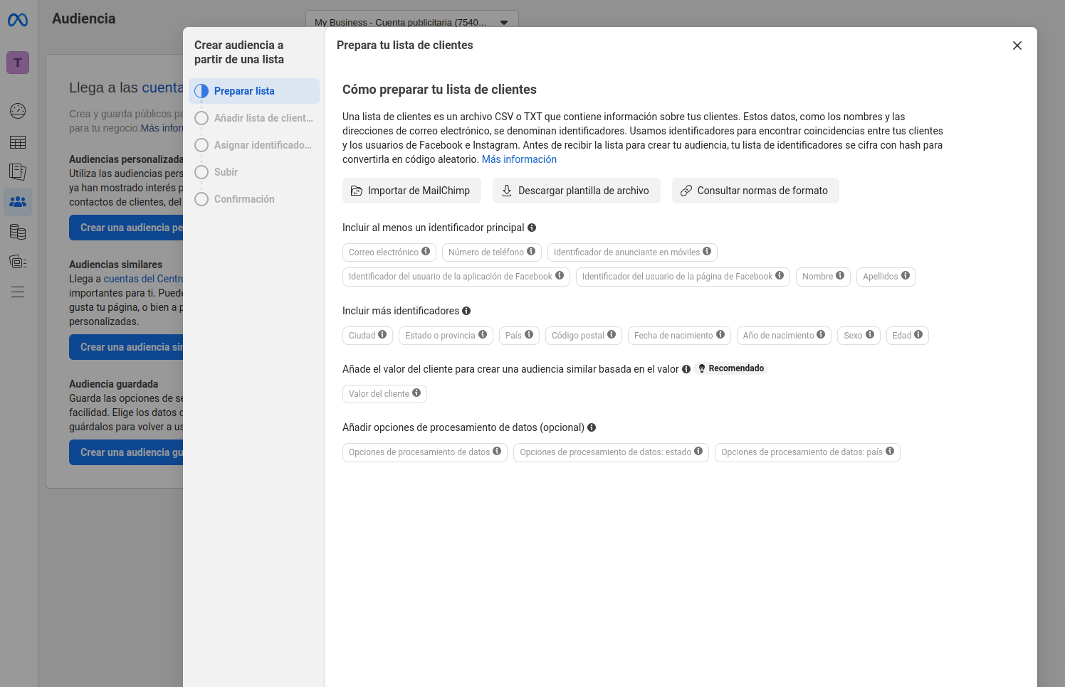 Preparar la lista de clientes